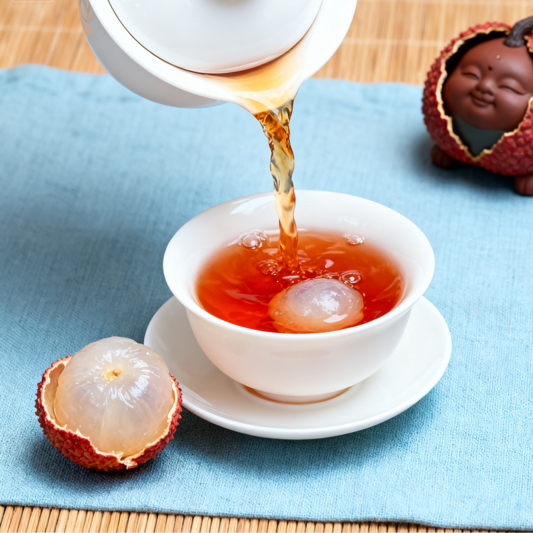 Imperial Lychee Fragrance Organic Black Tea leaves