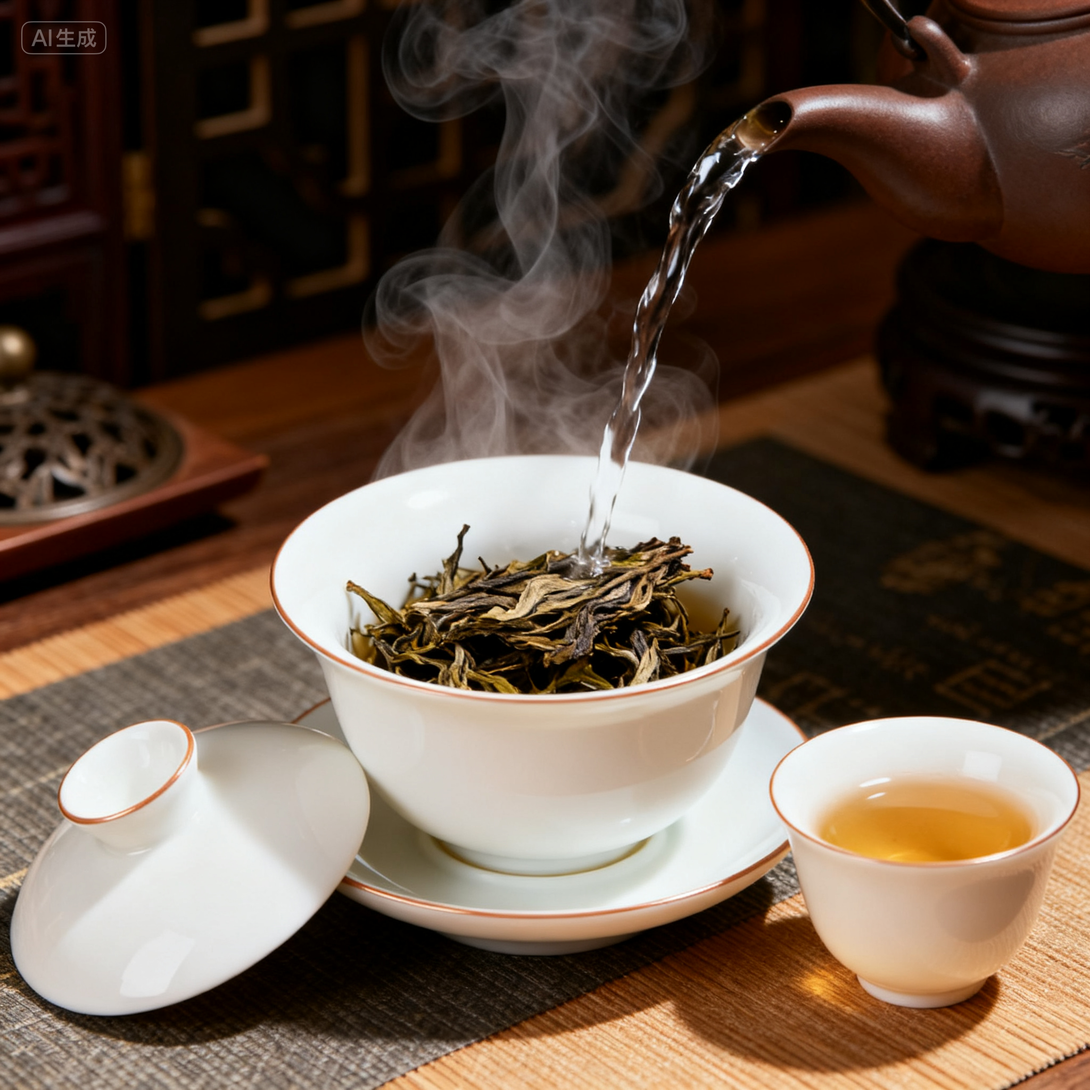 357g cooked pu-erh pressed tea cake from Yunnan China