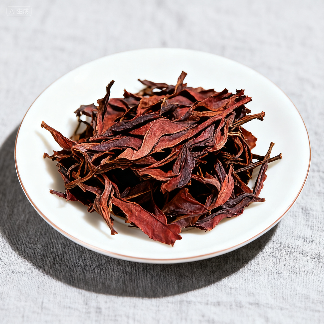 Brewed shou pu-erh tea from 2008 Ban Zhang cake with dark liquor