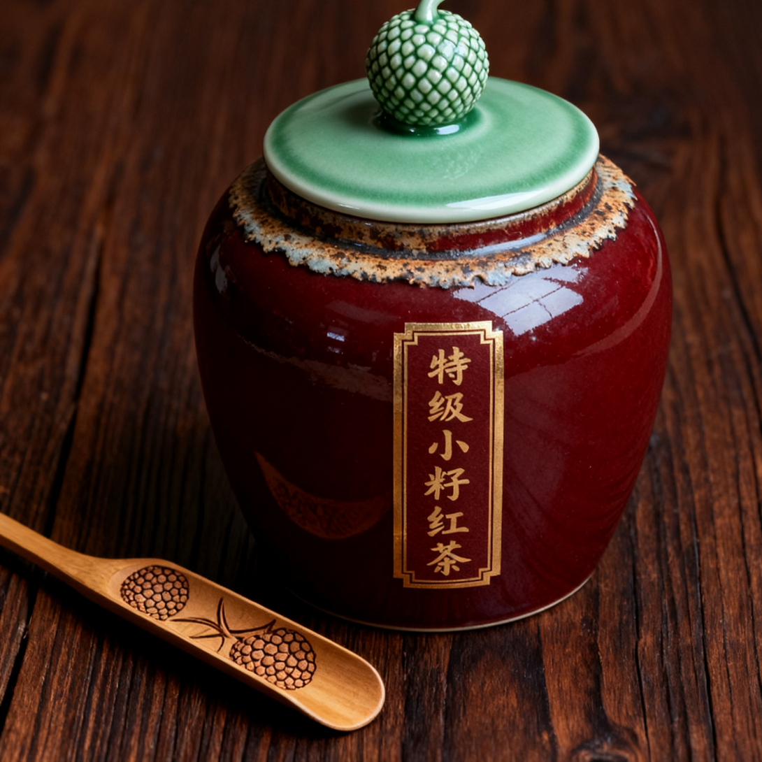 Organic Lychee Fragrance Black Tea with amber liquor