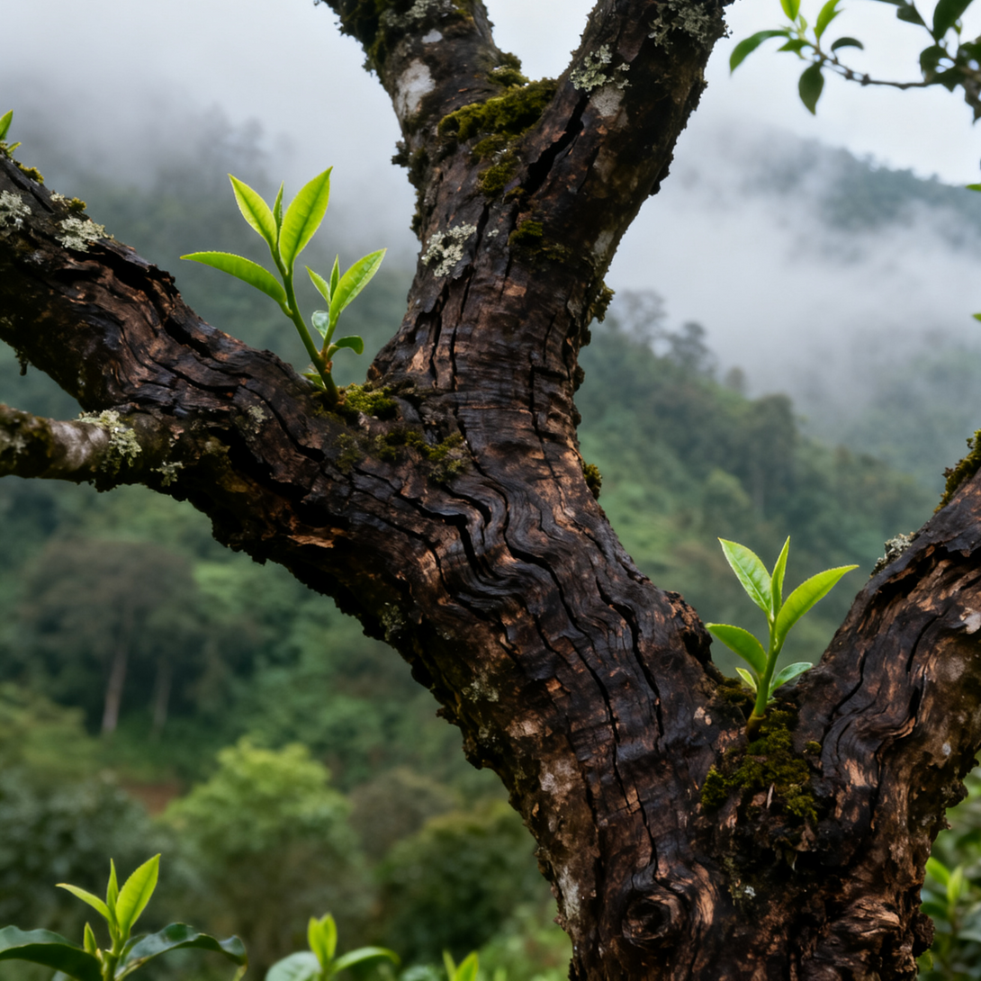 Premium Yunnan Ancient Tree Black Tea buds and leaves