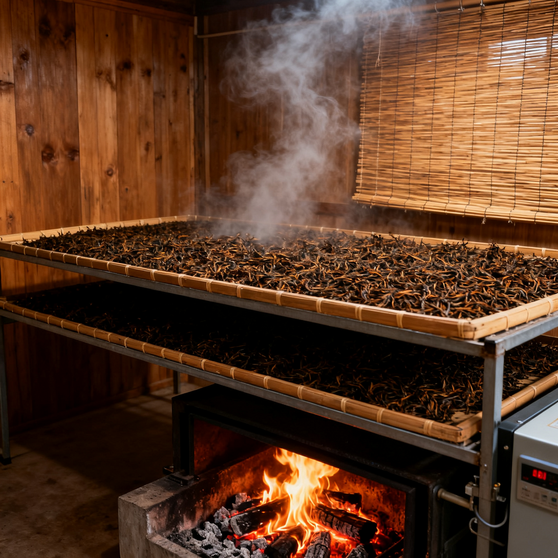 Traditional Chinese teaware with Yunnan black tea infusion