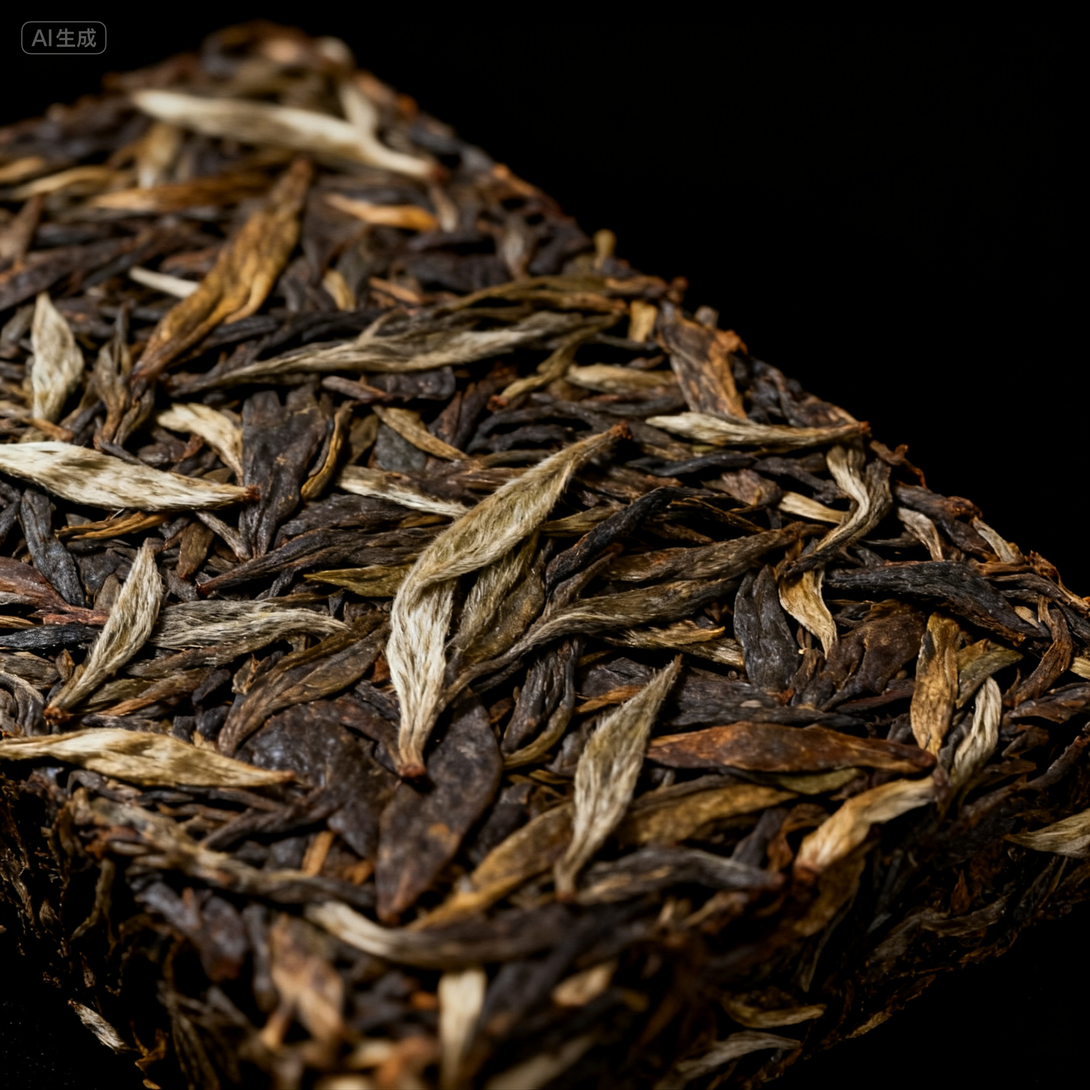 Traditional packaging of 2012 Gong Mei White Tea Brick from Fuding