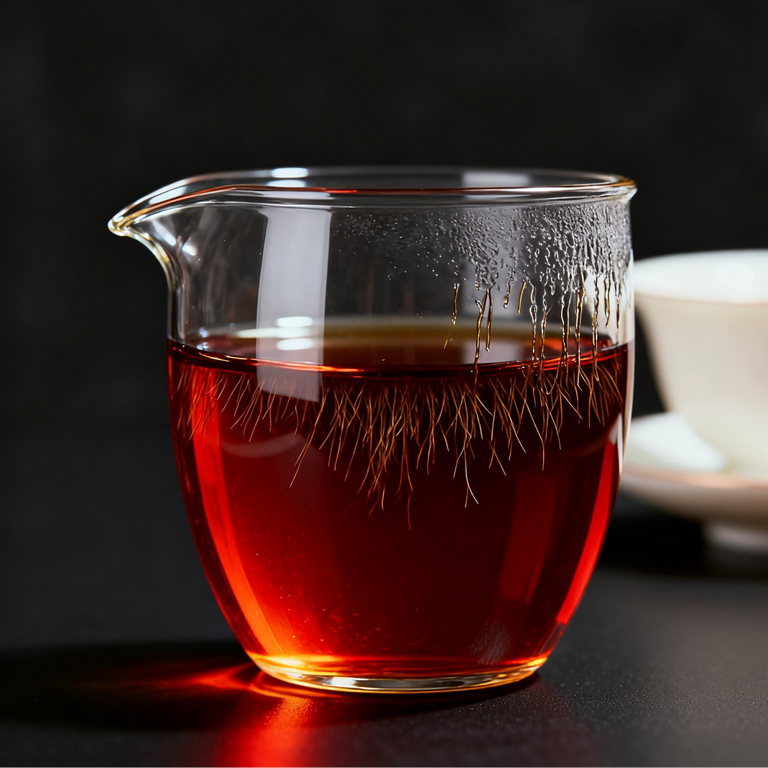 Infusion of Ban Zhang cooked pu-erh showing thick texture