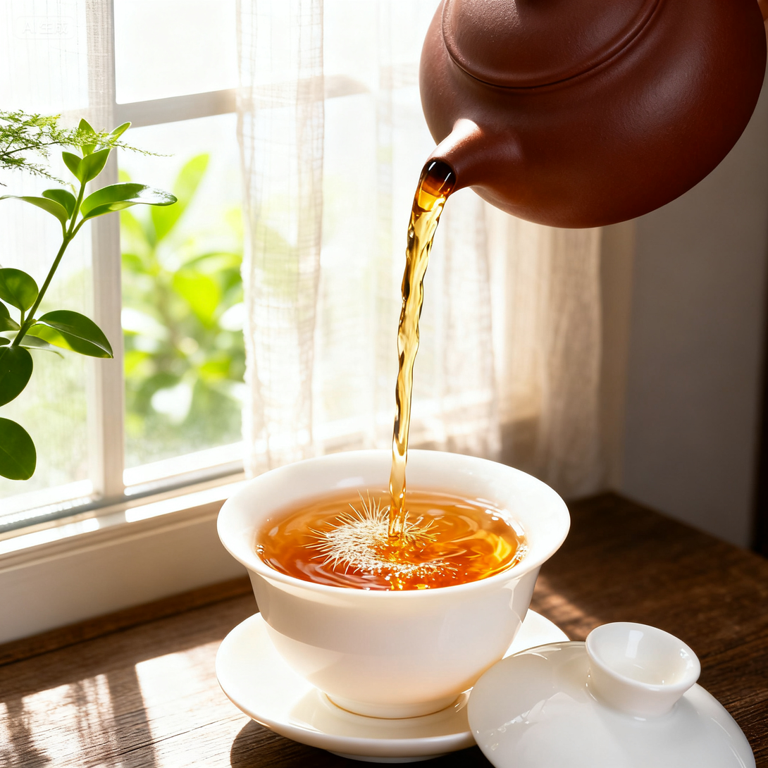 Loose leaves of 2016 Menghai Ripe Pu-erh Tea