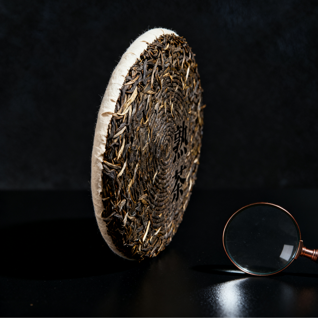 2008 Ban Zhang shou pu-erh tea cake with rich chocolate notes 